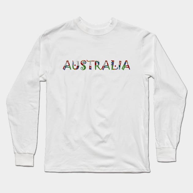 Australia Aboriginal Art Long Sleeve T-Shirt by Food in a Can